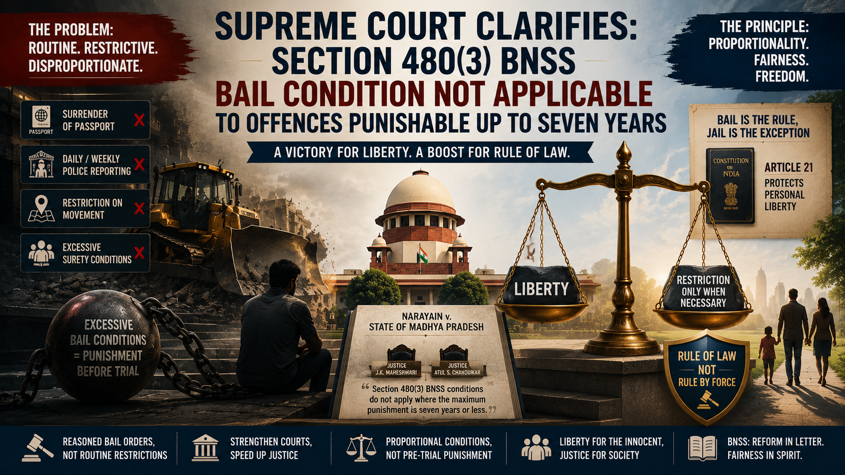 Read more about the article Supreme Court Reinforces Bail Jurisprudence: Liberty Cannot Be Burdened by Routine Conditions